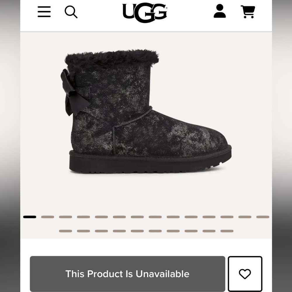 UGG‎ Mini Bailey Bow Glimmer Black Boots - Picture 14 of 14